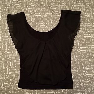 Charlotte Russe Black ruffled crop